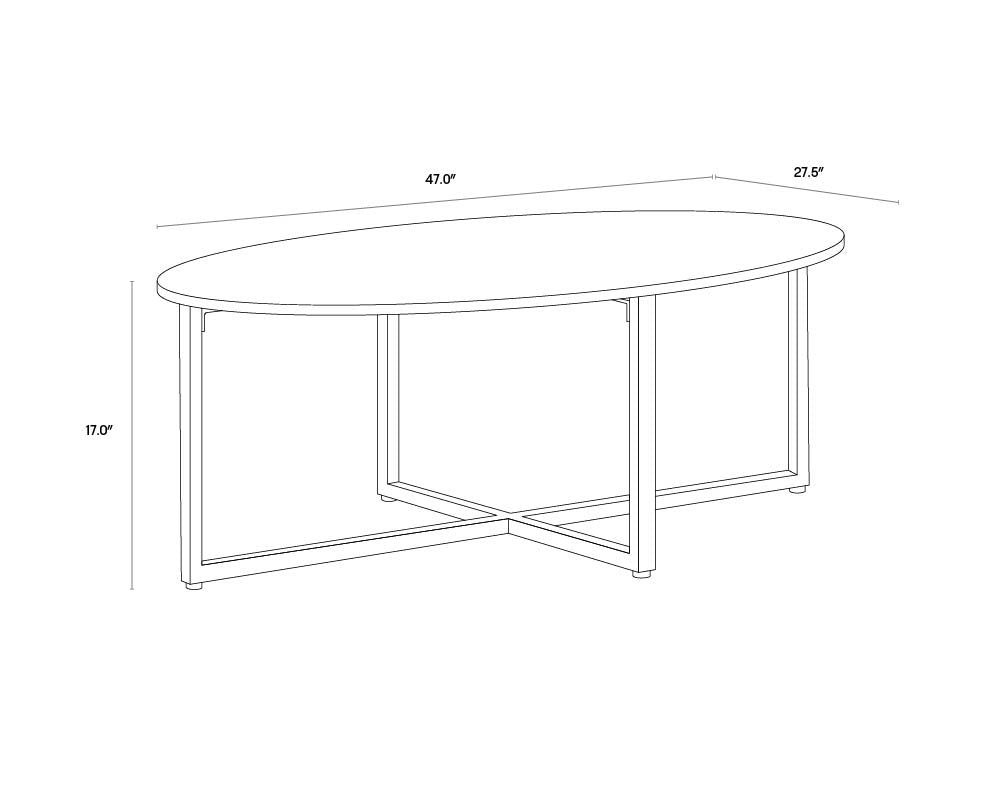 Sunpan Kiara Coffee Table Oval