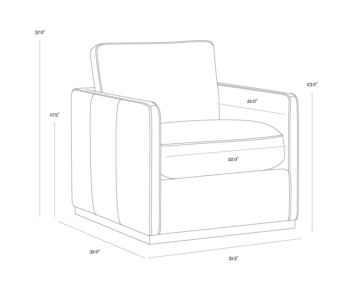Sunpan Portman Swivel Lounge Chair