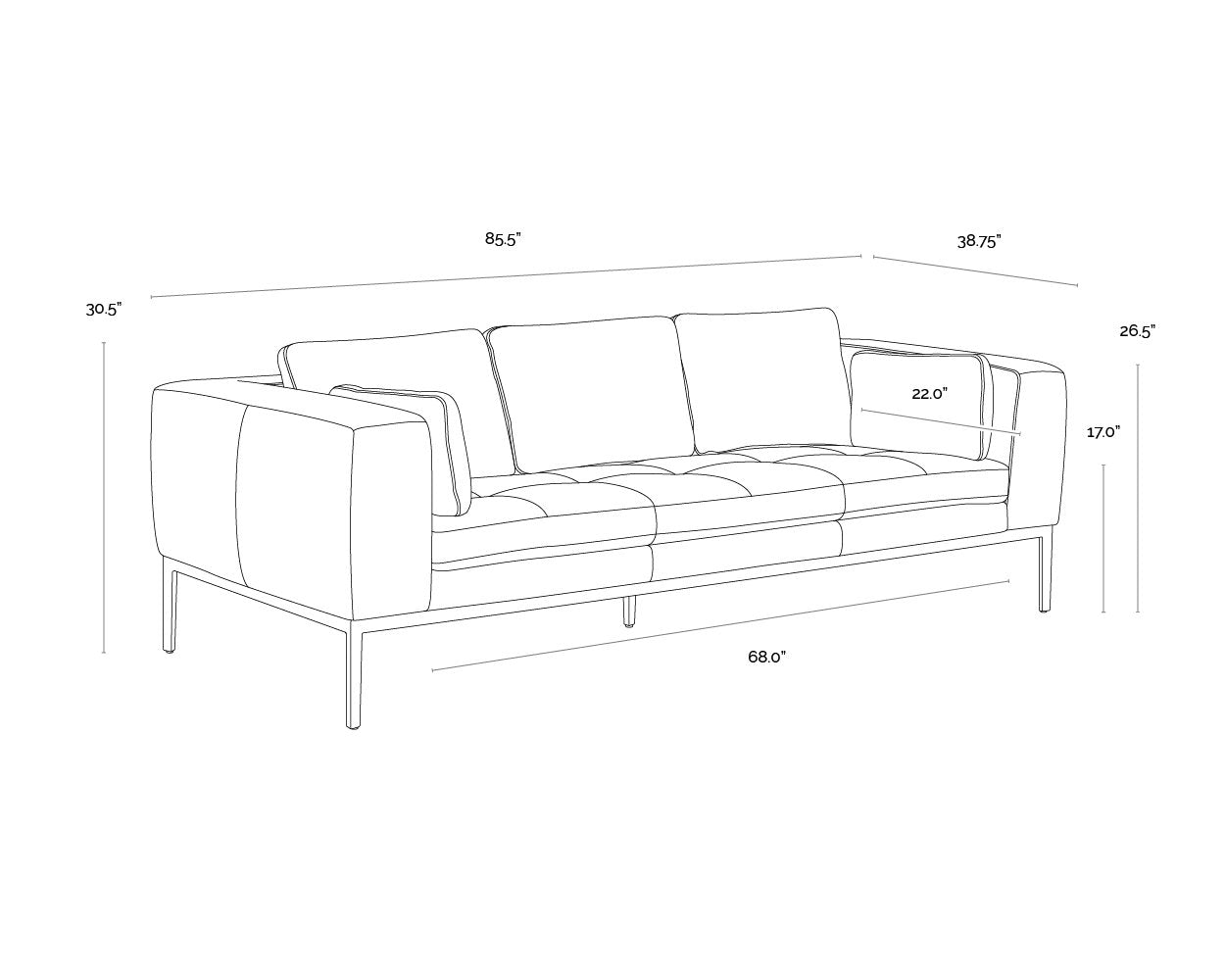 Sunpan Burr Sofa