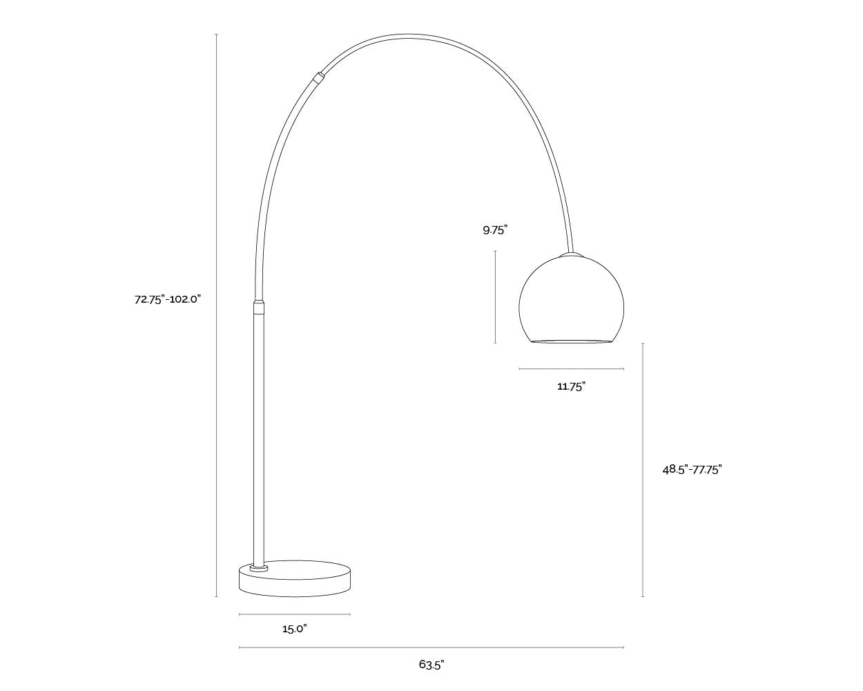 Sunpan Vern Floor Lamp Brass