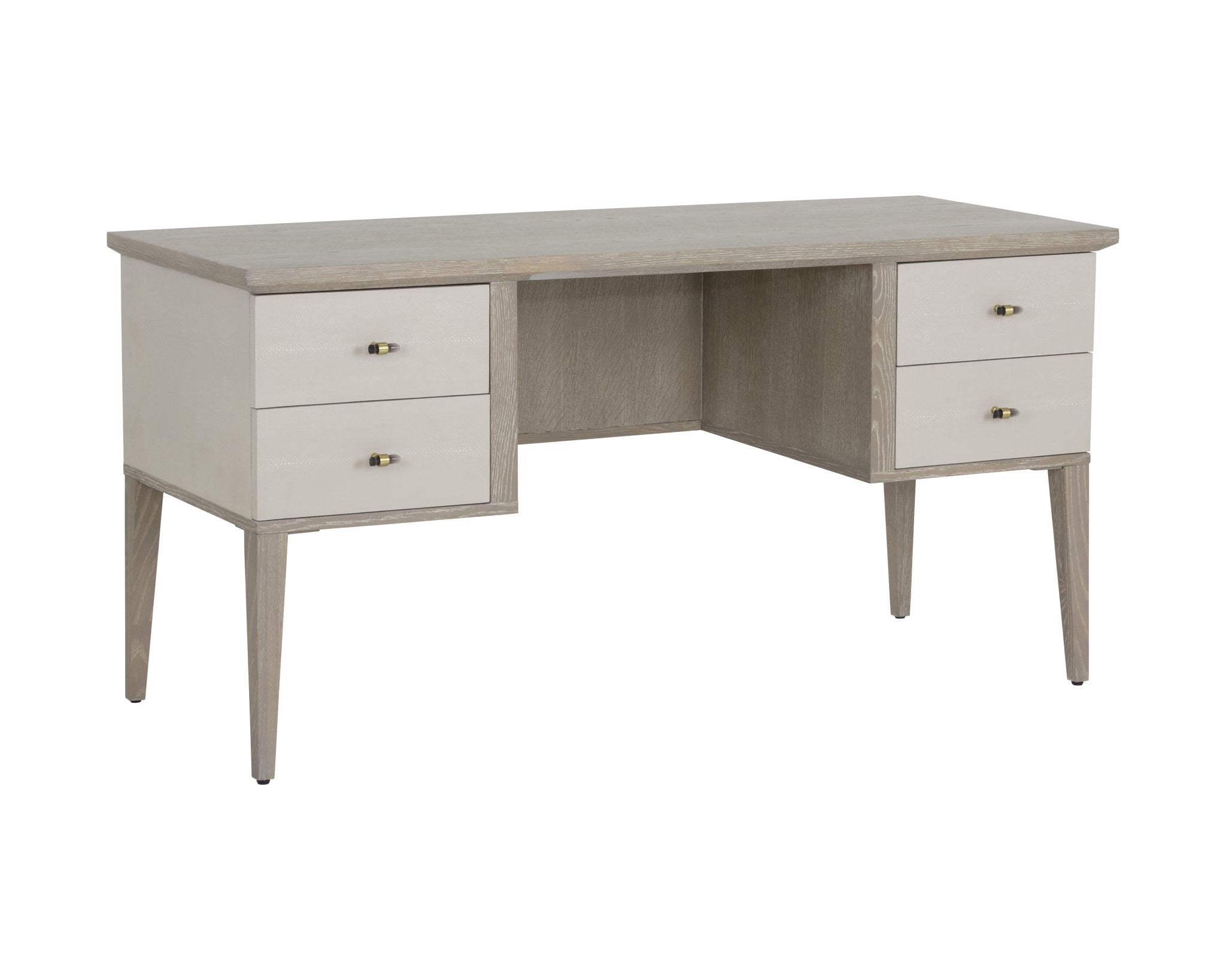 Sunpan Pattinson Desk White Ceruse Oyster Shagreen