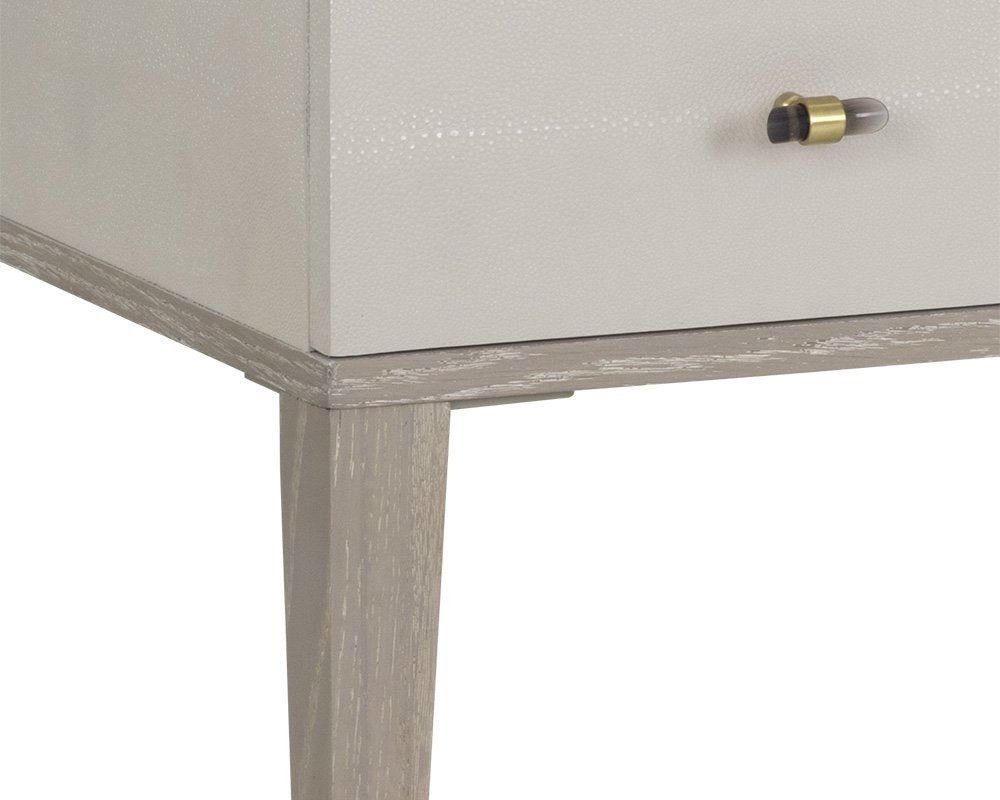 Sunpan Pattinson Desk White Ceruse Oyster Shagreen