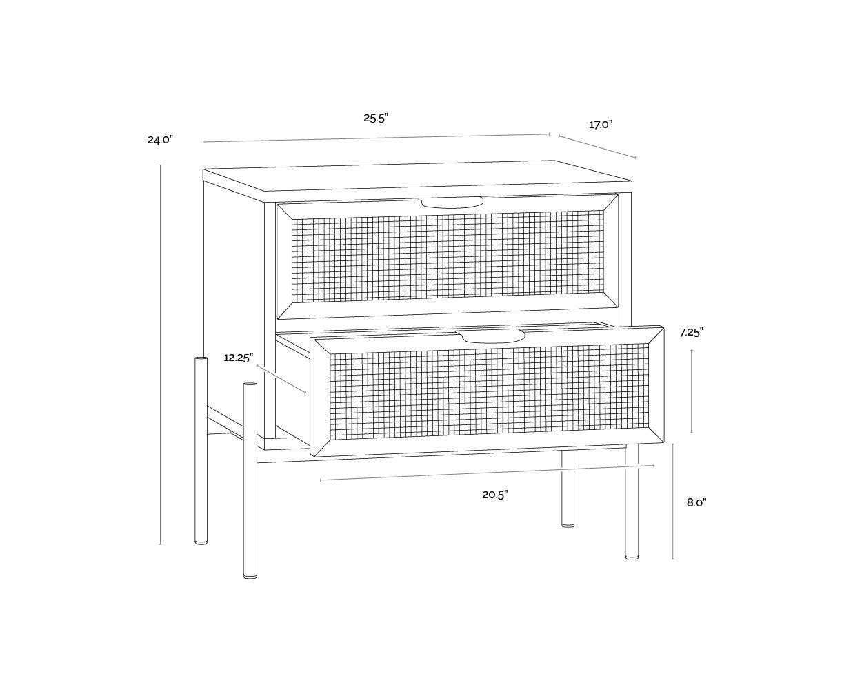 Sunpan Avida Nightstand Gold Black/Natural