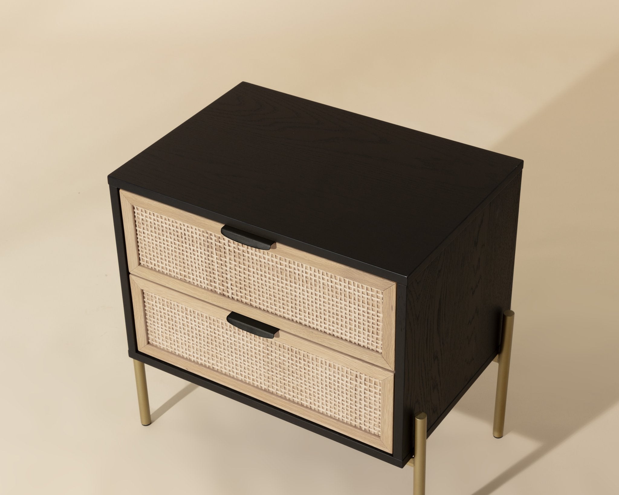 Sunpan Avida Nightstand Gold Black/Natural