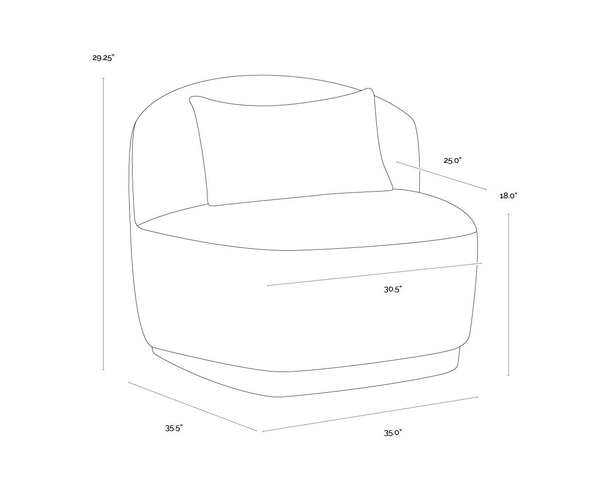 Sunpan Soraya Swivel Armless Chair