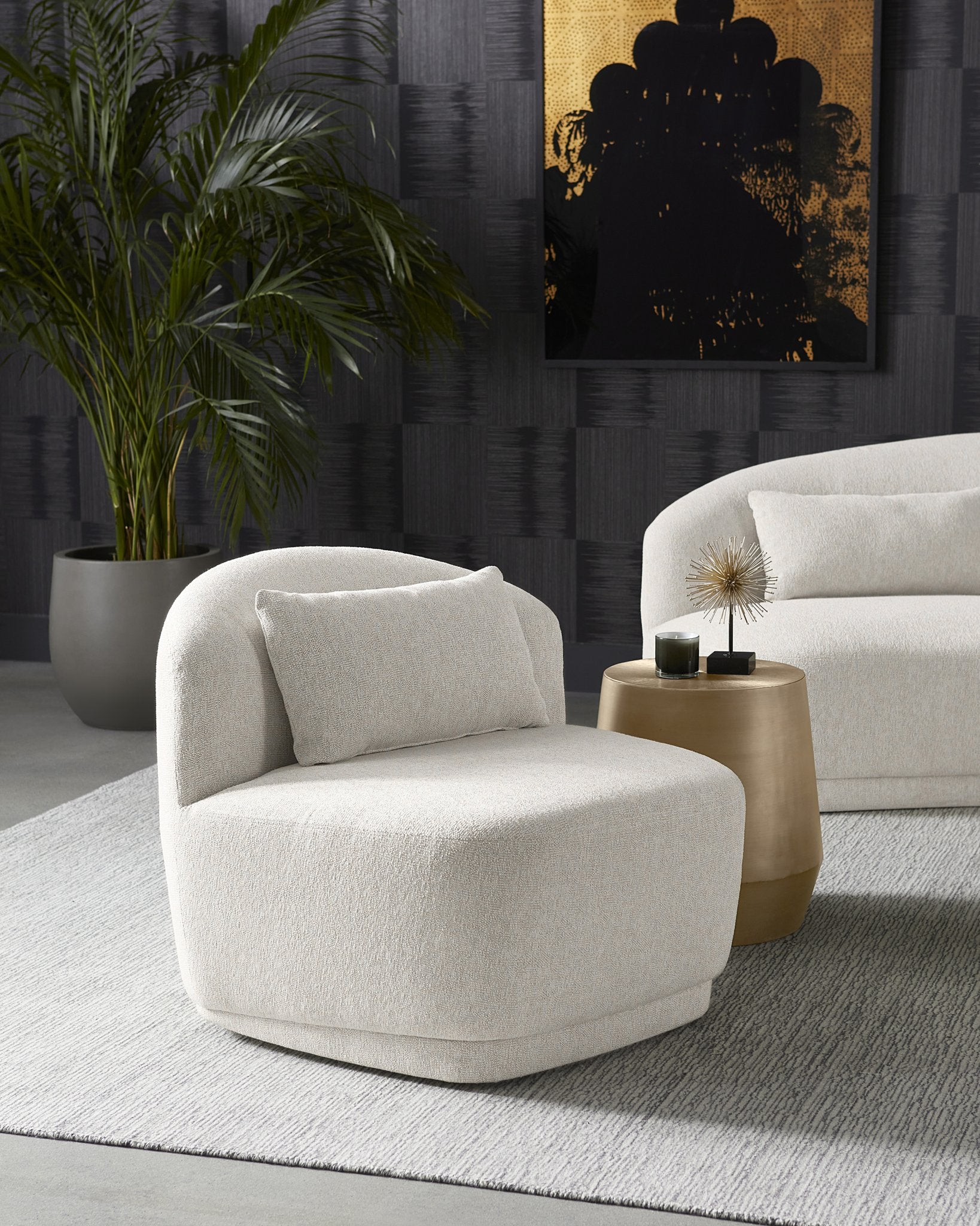Sunpan Soraya Swivel Armless Chair