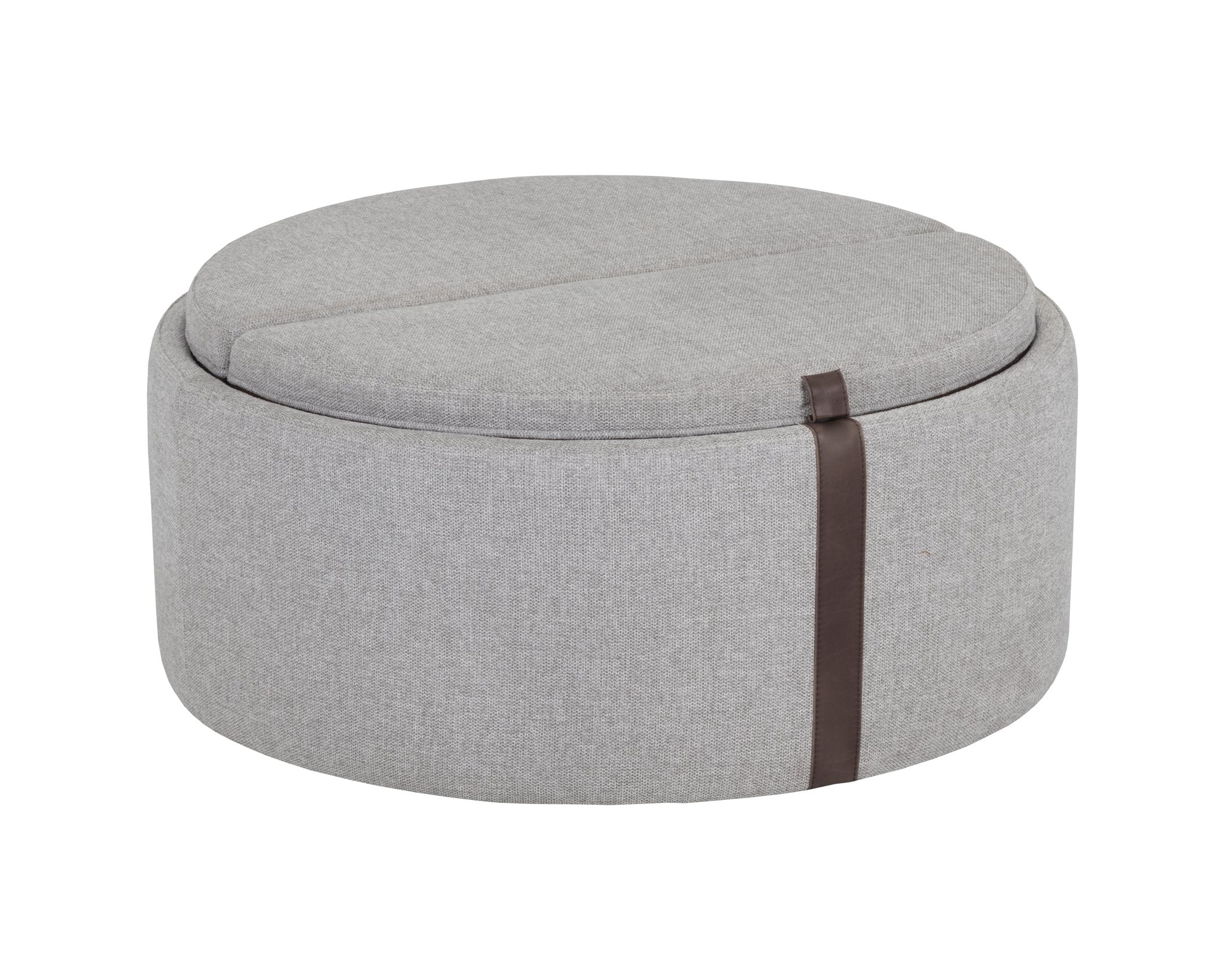 Sunpan Borelli Wheeled Storage Ottoman Belfast Heather Grey / Autumn Chestnut
