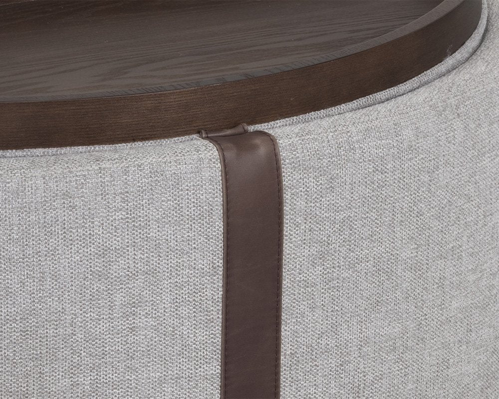 Sunpan Borelli Wheeled Storage Ottoman Belfast Heather Grey / Autumn Chestnut