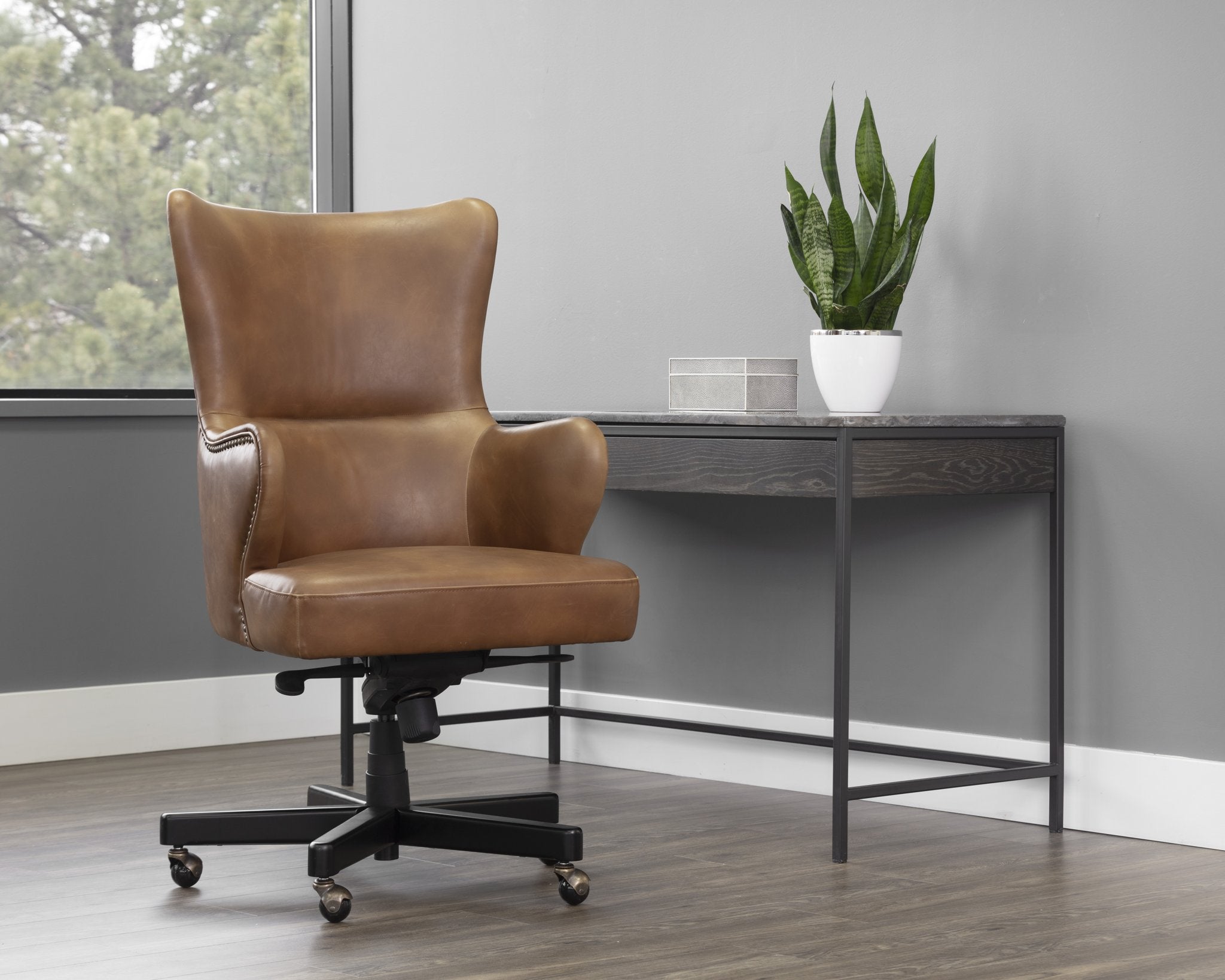 Sunpan Hubert Office Chair Tobacco Tan