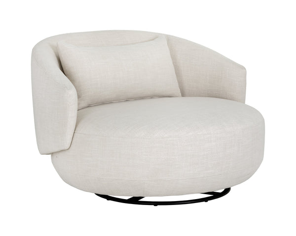 Sunpan Walsh Swivel Lounge Chair Effie Linen