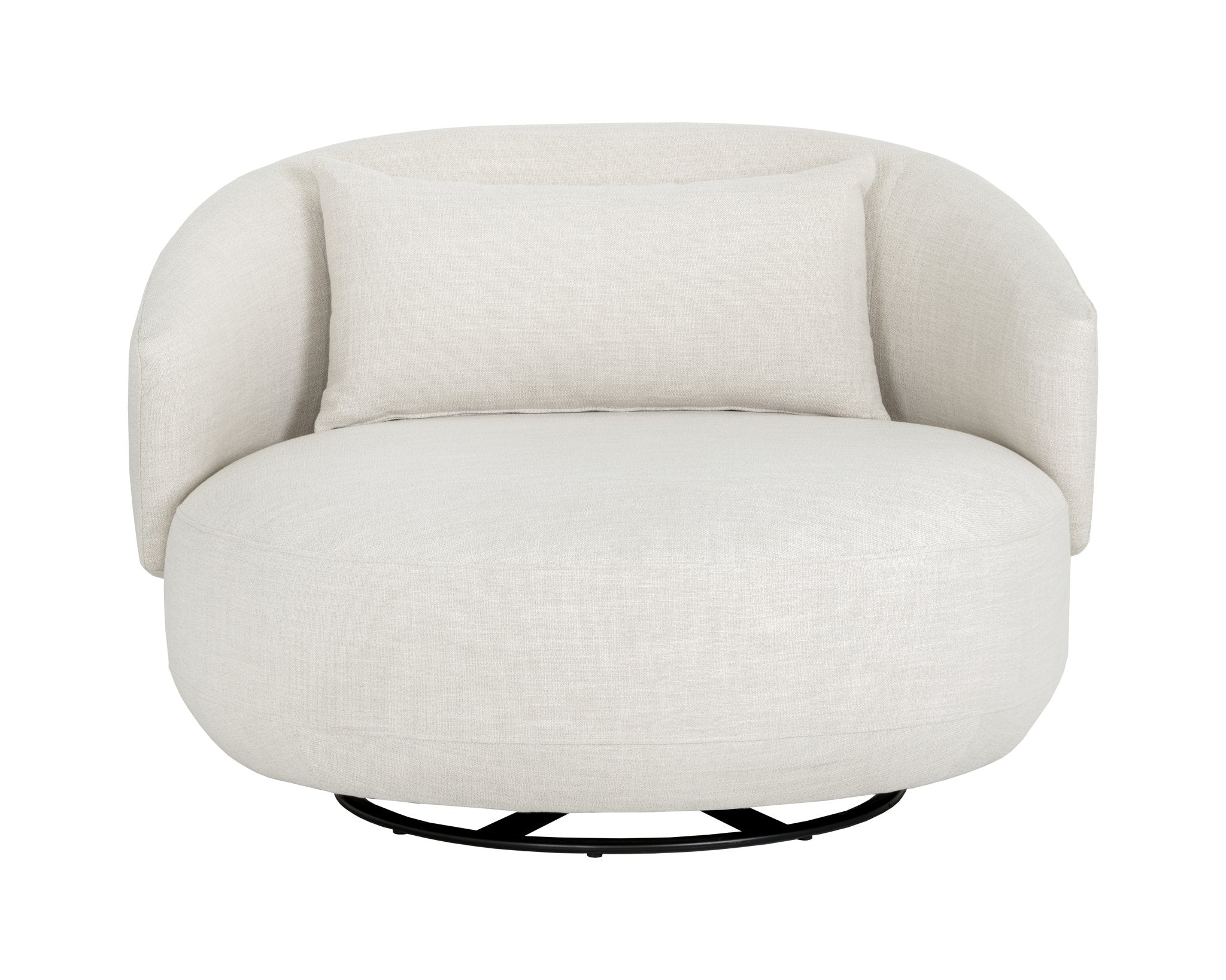 Sunpan Walsh Swivel Lounge Chair Effie Linen