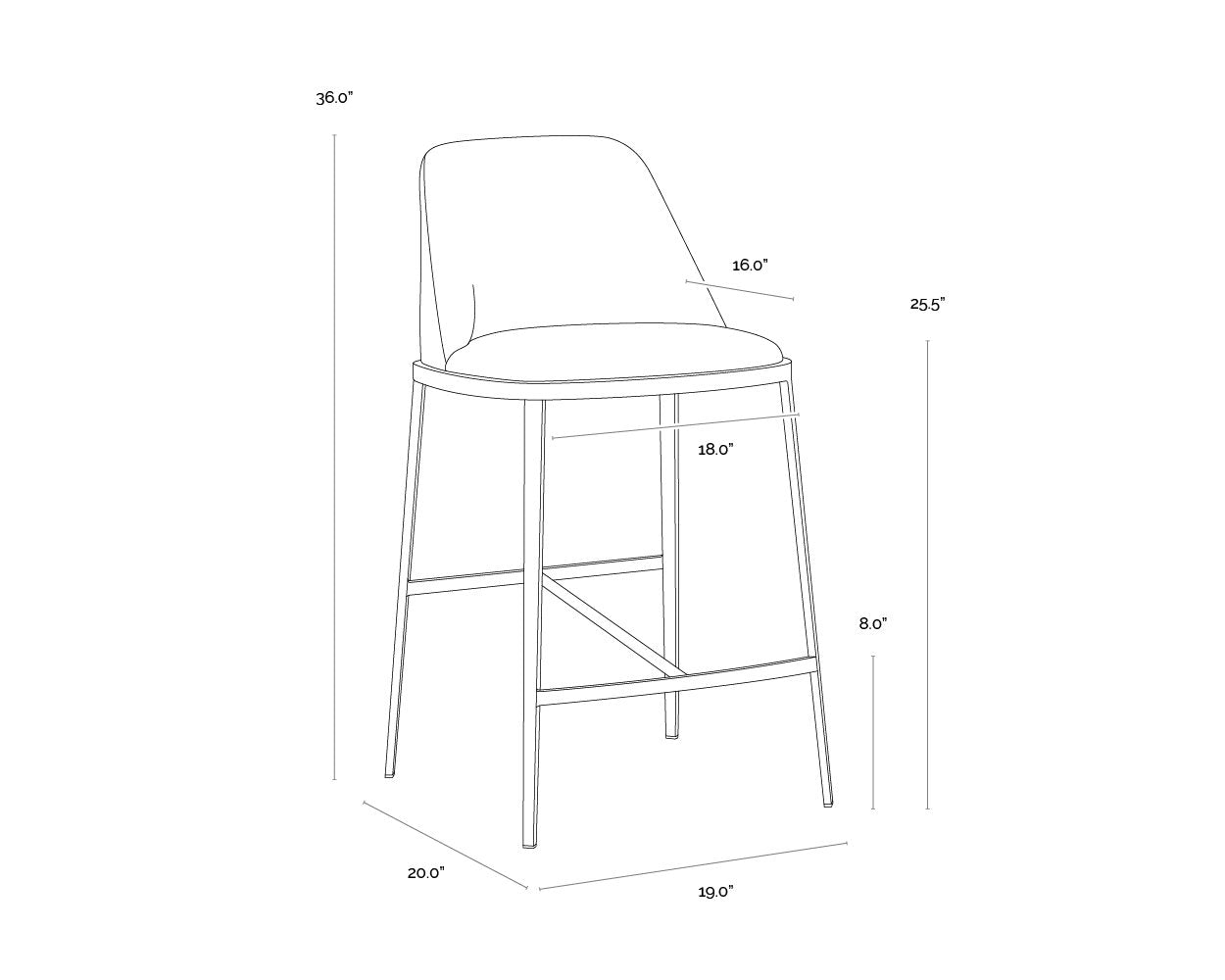 Sunpan Dover Counter Stool