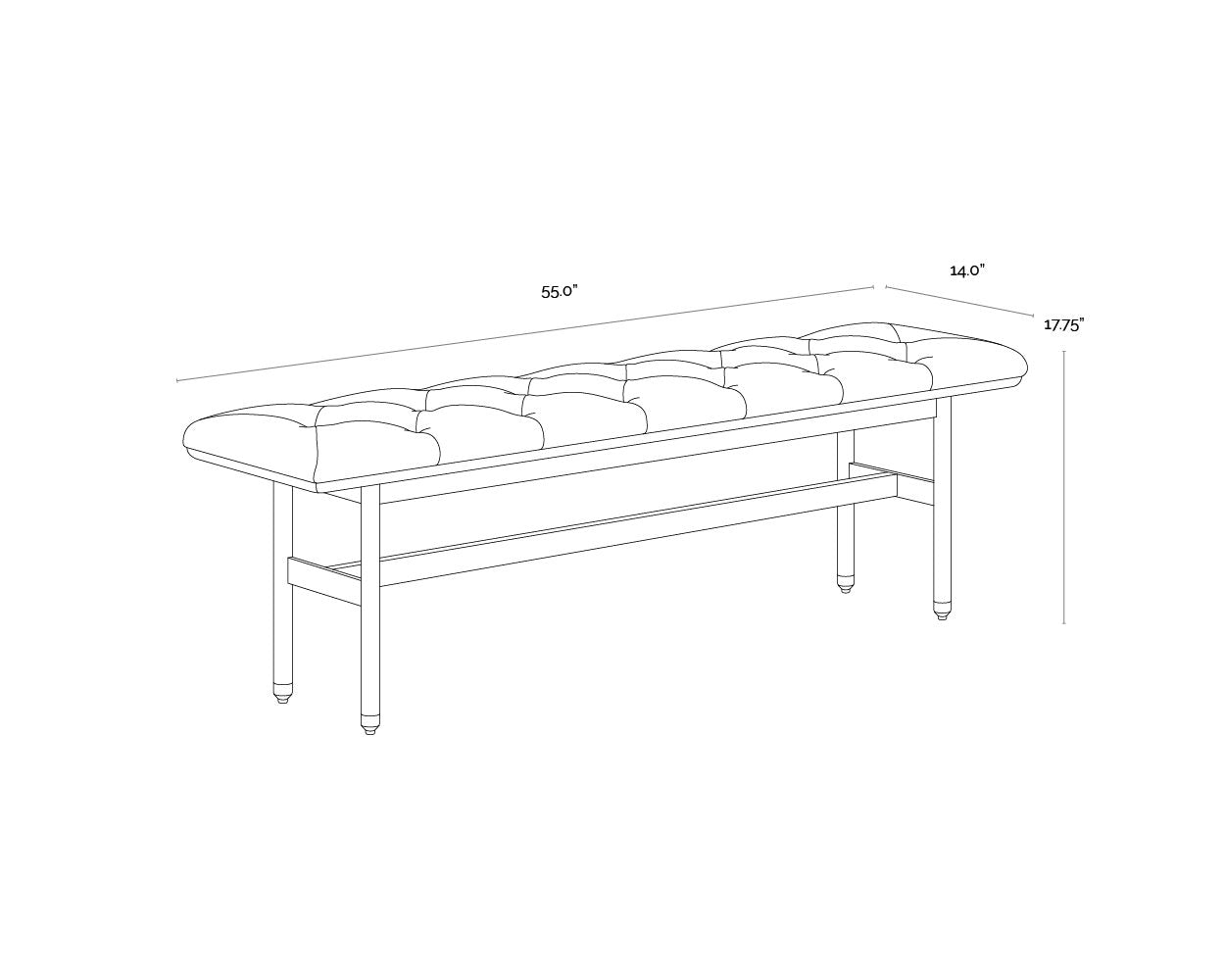 Sunpan Staten Bench Black