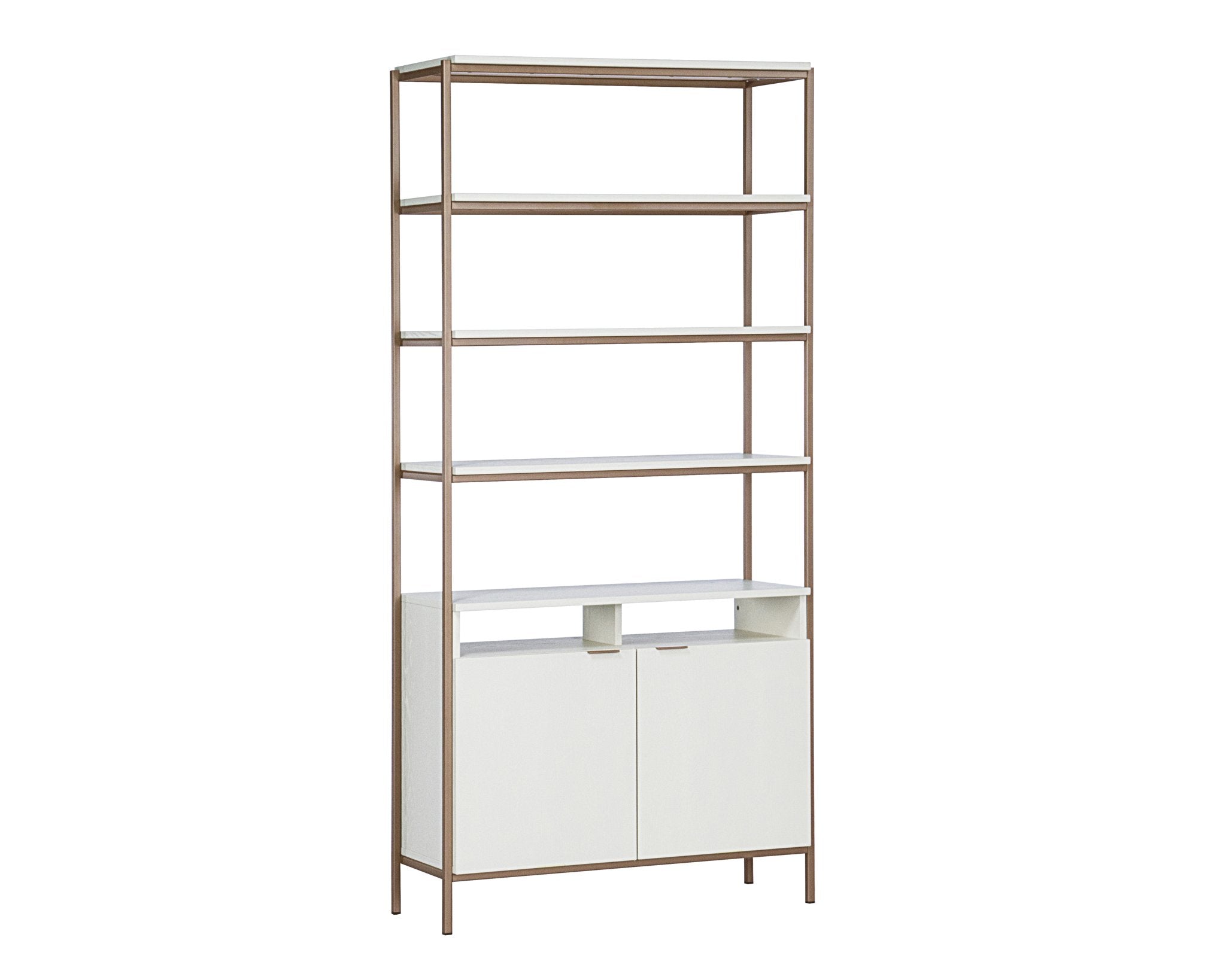 Sunpan Ambrose Modular Bookcase Large Champagne Gold Cream