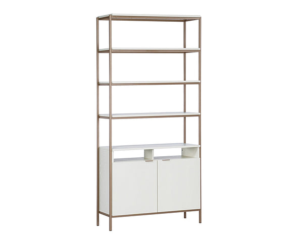 Sunpan Ambrose Modular Bookcase Large Champagne Gold Cream