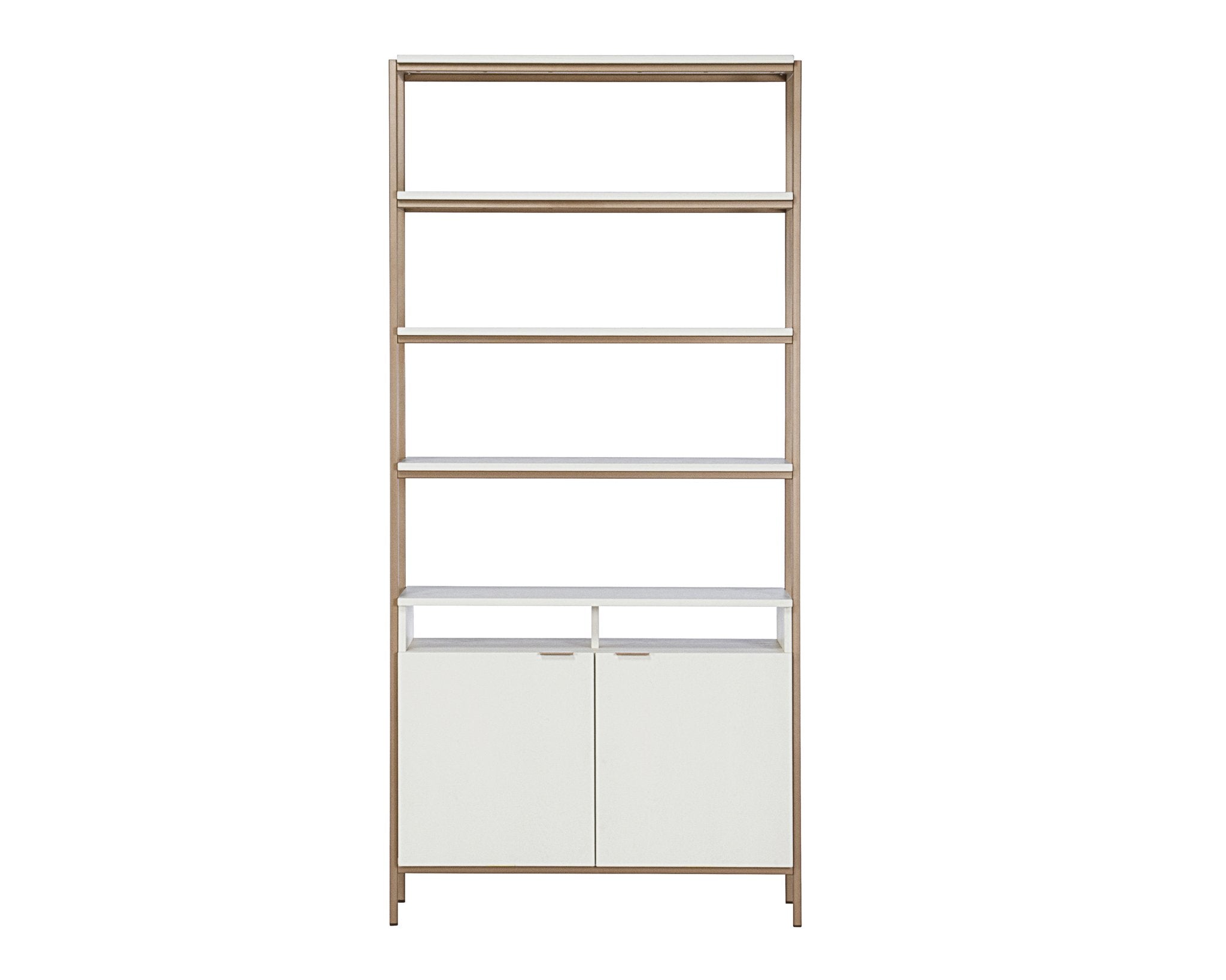 Sunpan Ambrose Modular Bookcase Large Champagne Gold Cream