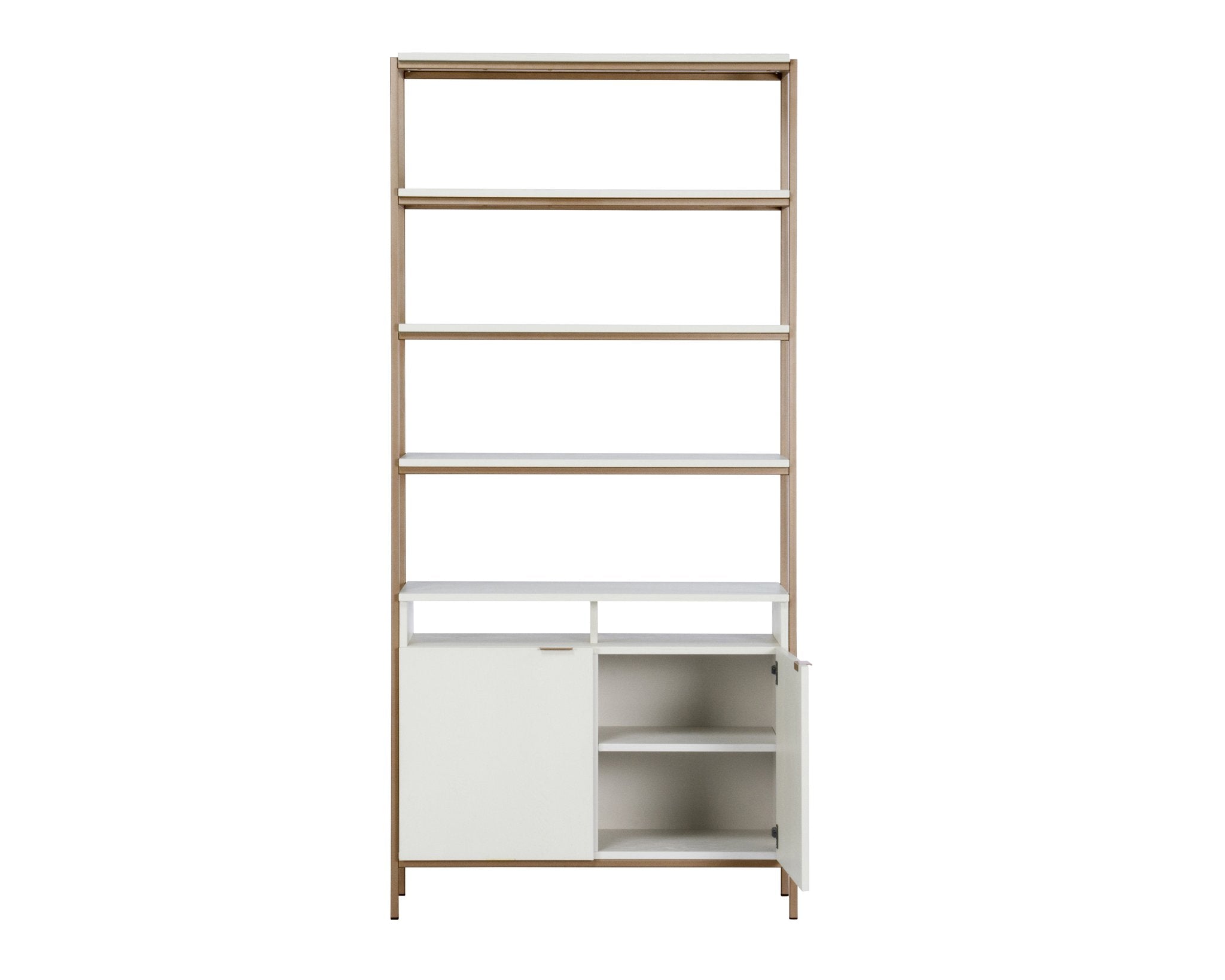 Sunpan Ambrose Modular Bookcase Large Champagne Gold Cream