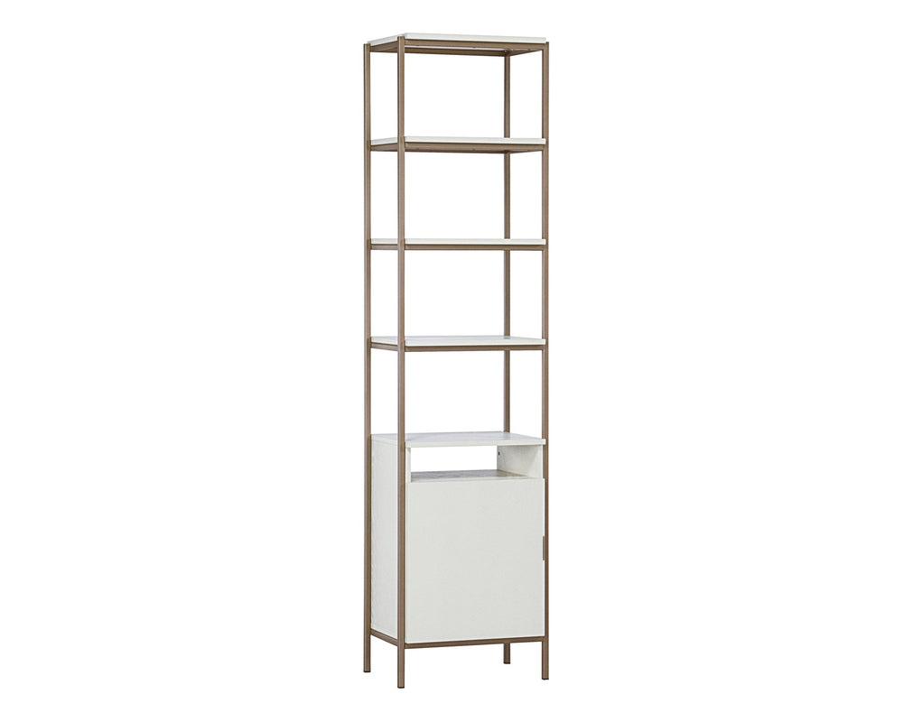 Sunpan Ambrose Modular Bookcase Small Champagne Gold Cream