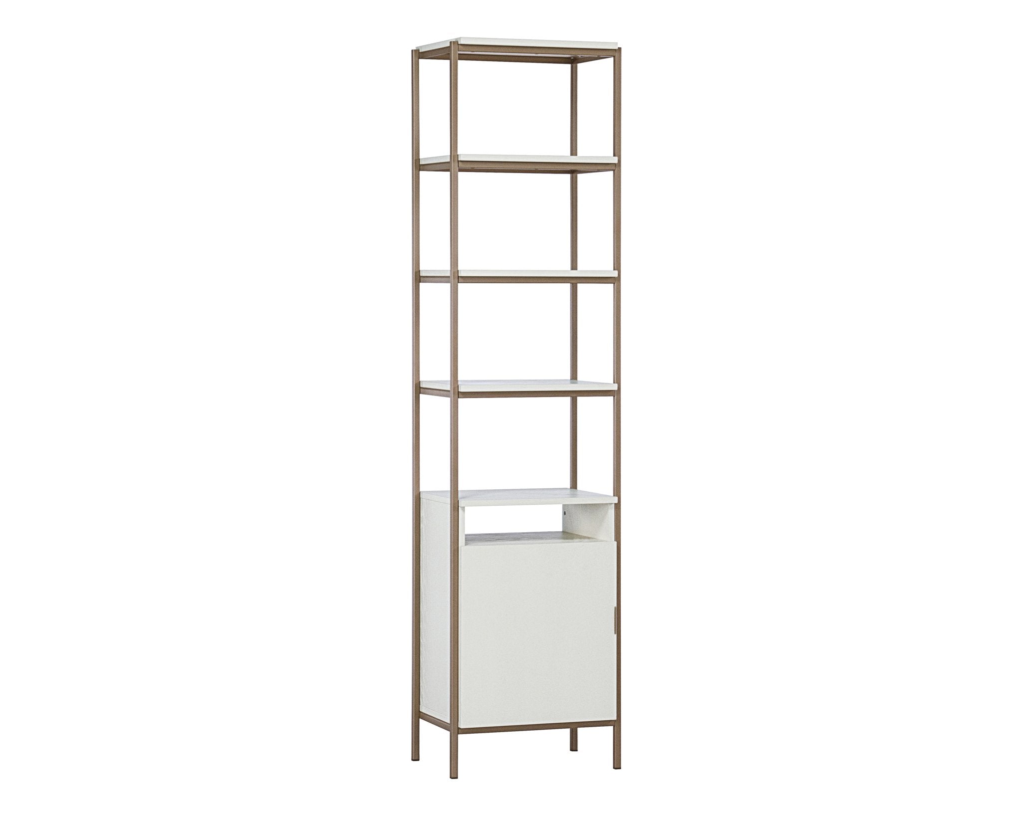 Sunpan Ambrose Modular Bookcase Small Champagne Gold Cream