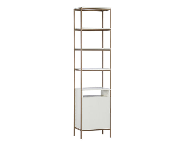 Sunpan Ambrose Modular Bookcase Small Champagne Gold Cream
