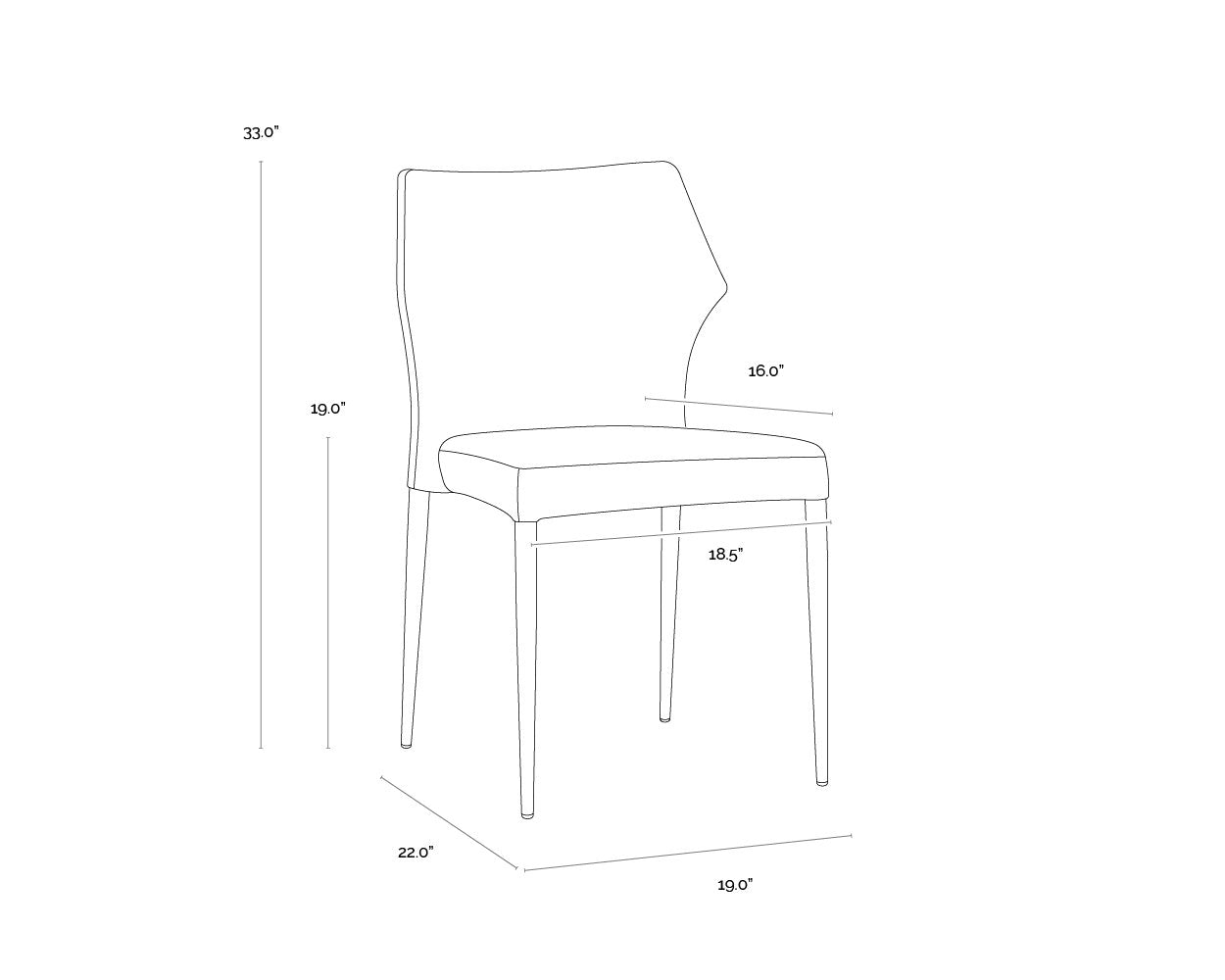 Sunpan James Stackable Dining Chair Set Of 2
