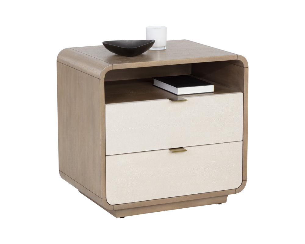 Sunpan Kayden Nightstand Oyster Shagreen