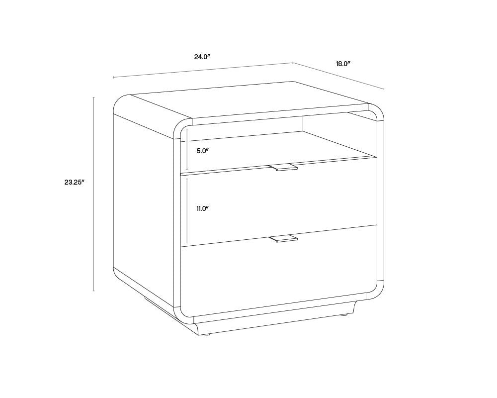 Sunpan Kayden Nightstand Oyster Shagreen