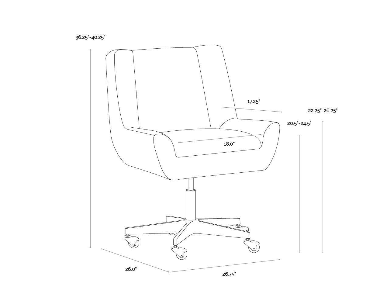 Sunpan Mirian Office Chair Zenith Alabaster
