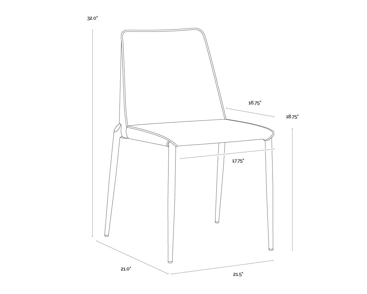 Sunpan Renee Stackable Dining Chair Set Of 2