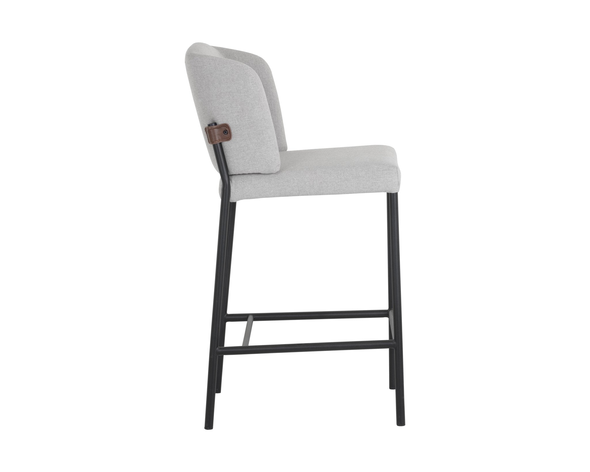Sunpan Pearce Counter Stool Light Grey / Bravo Cognac Set Of 2