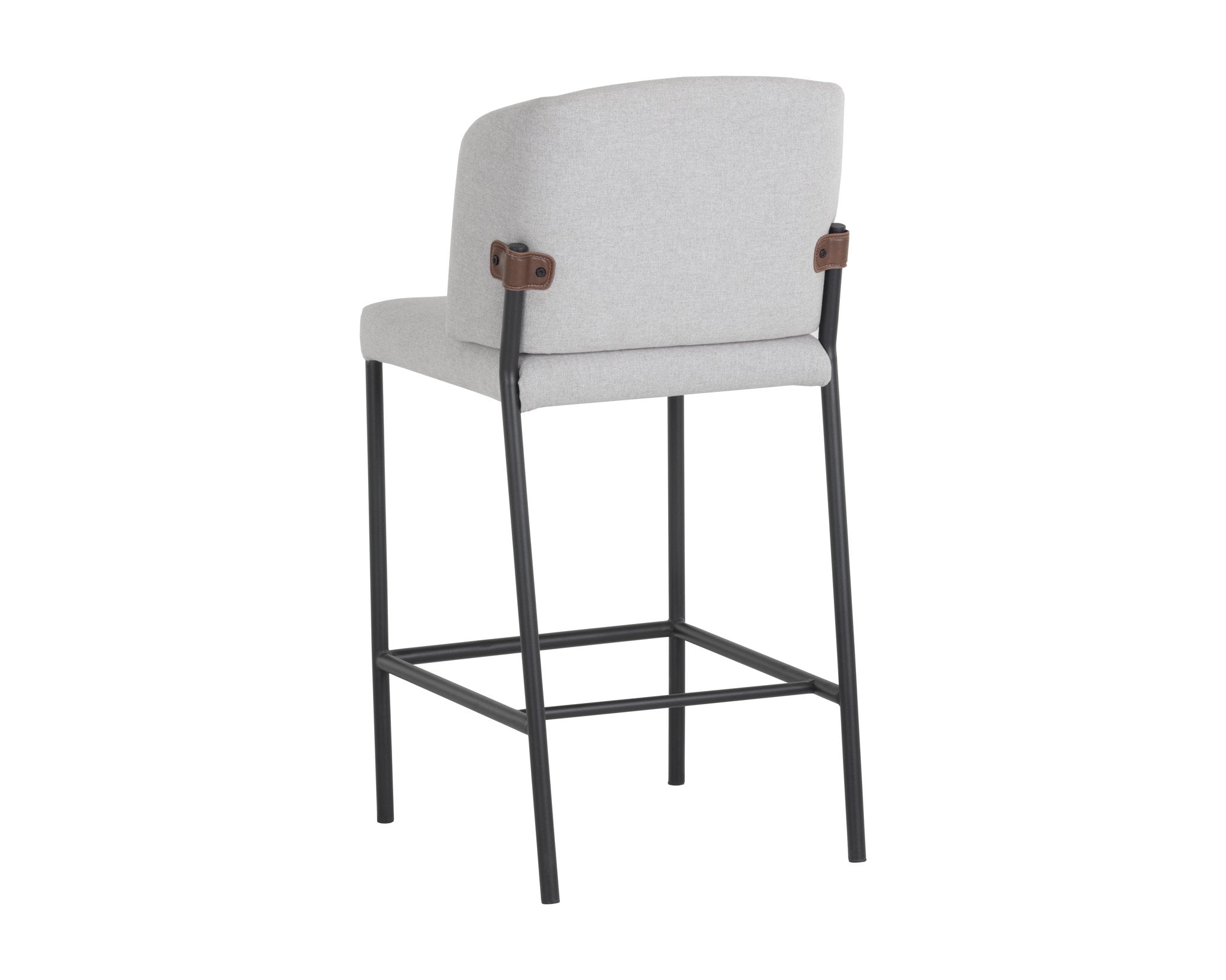 Sunpan Pearce Counter Stool Light Grey / Bravo Cognac Set Of 2