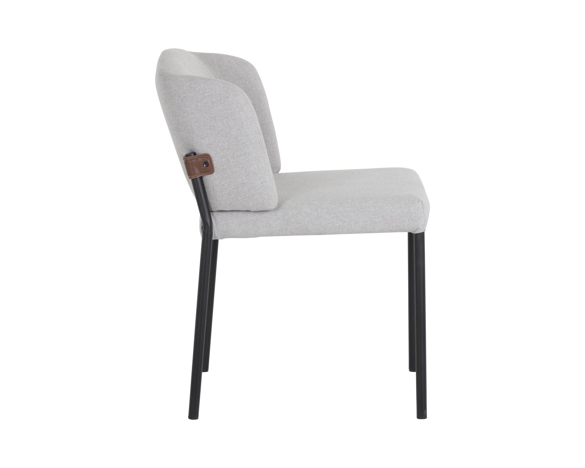 Sunpan Pearce Dining Chair Light Grey / Bravo Cognac Set Of 2