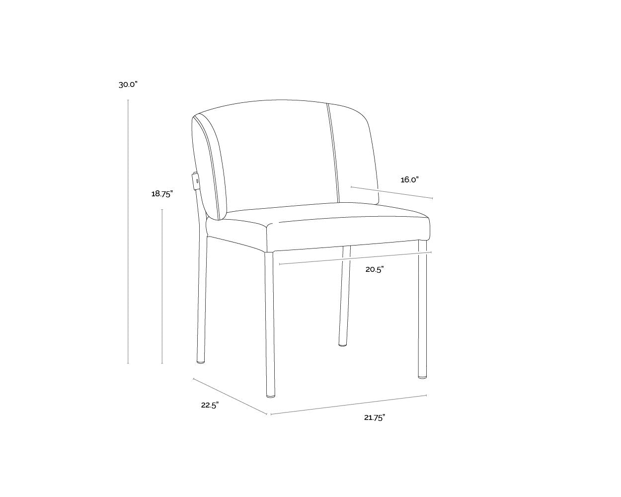 Sunpan Pearce Dining Chair Light Grey / Bravo Cognac Set Of 2