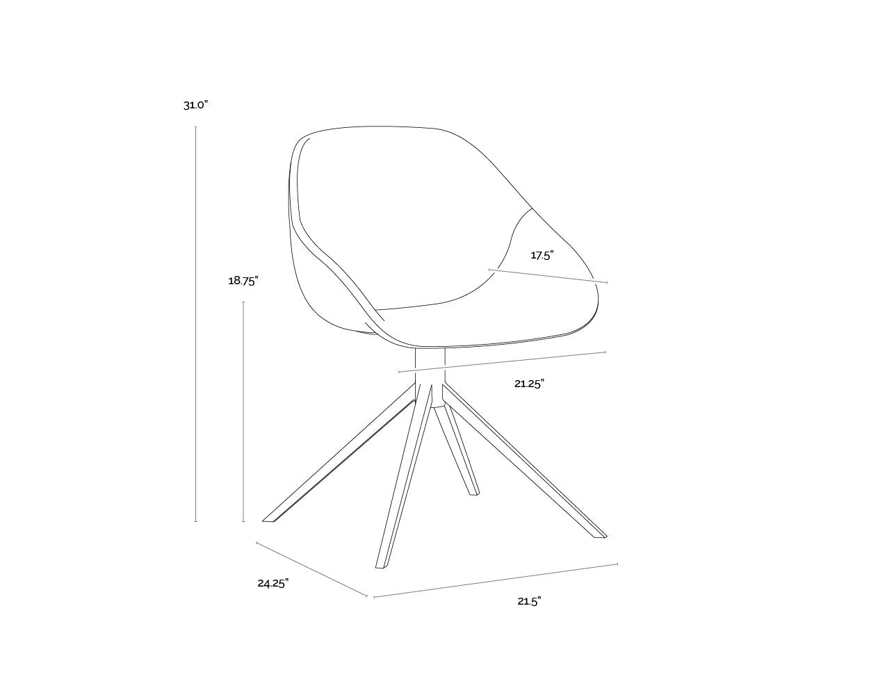 Sunpan Mccoy Swivel Dining Chair