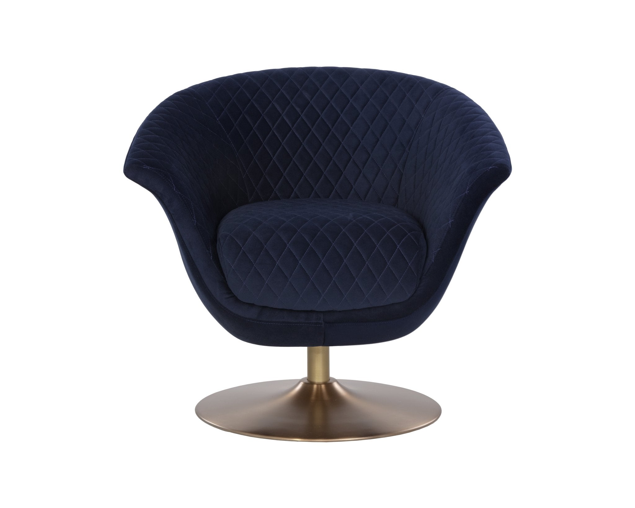 Sunpan Carine Swivel Lounge Chair Quilted Abbington Navy
