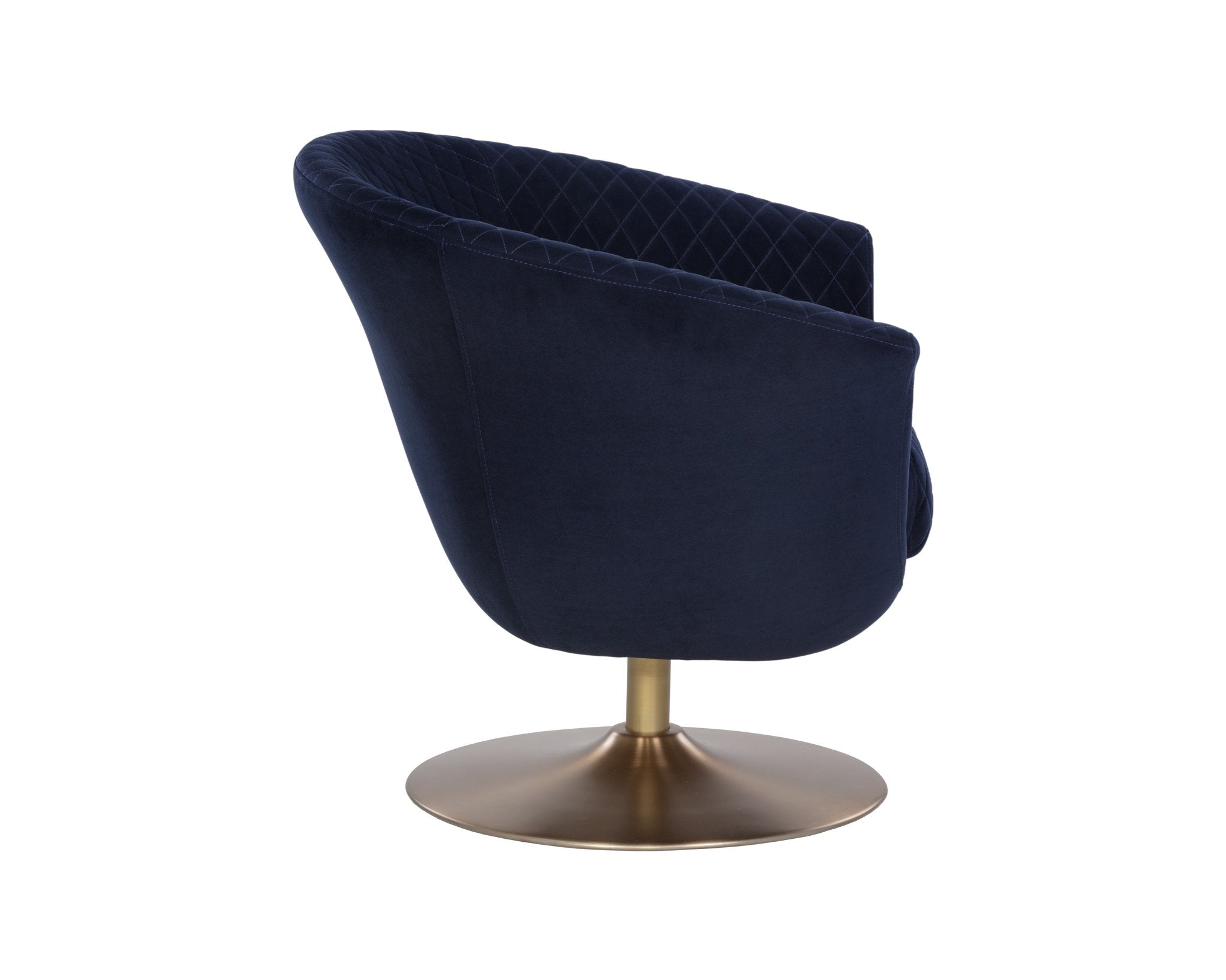 Sunpan Carine Swivel Lounge Chair Quilted Abbington Navy