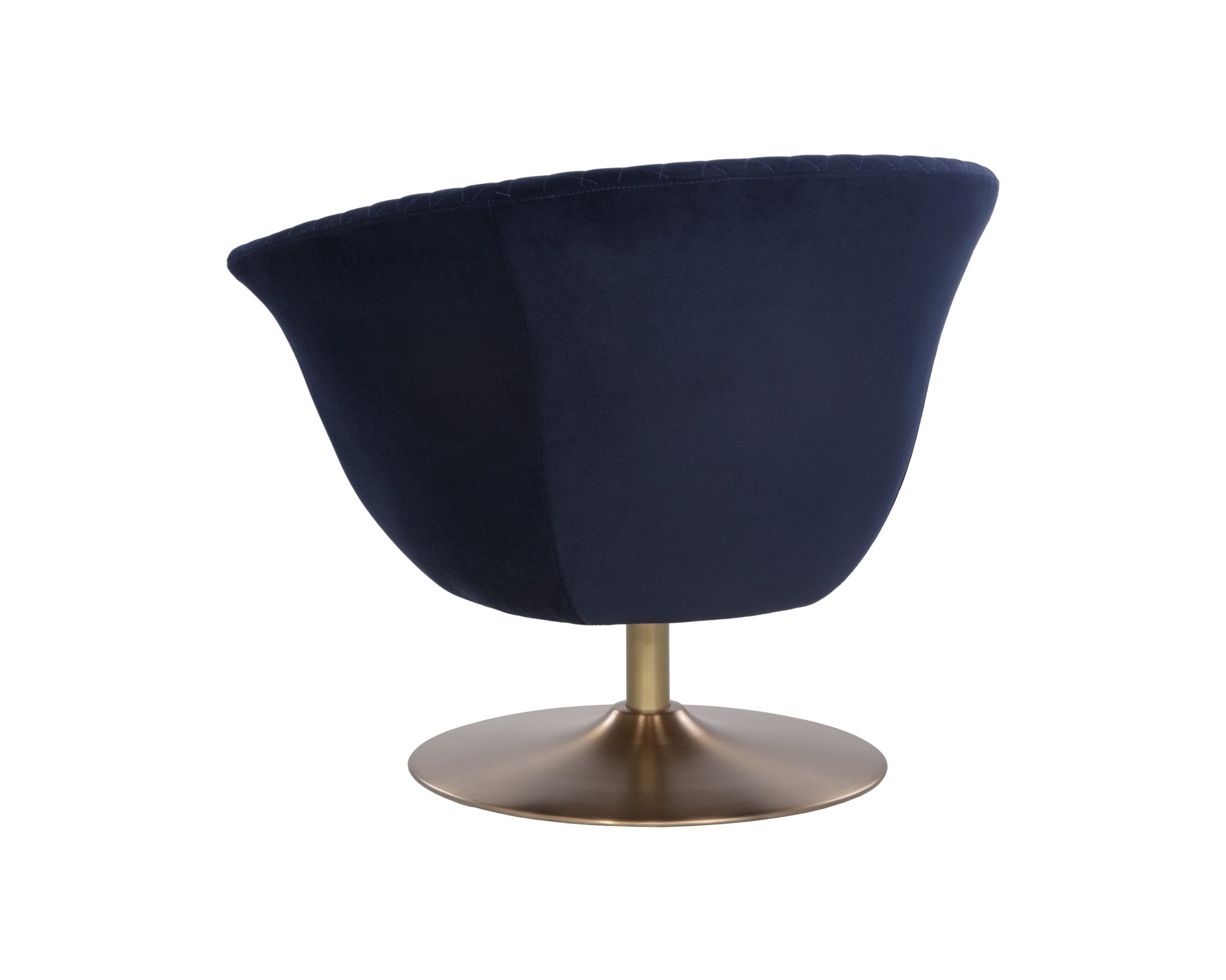 Sunpan Carine Swivel Lounge Chair Quilted Abbington Navy