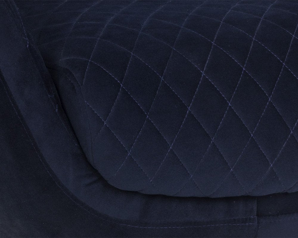 Sunpan Carine Swivel Lounge Chair Quilted Abbington Navy
