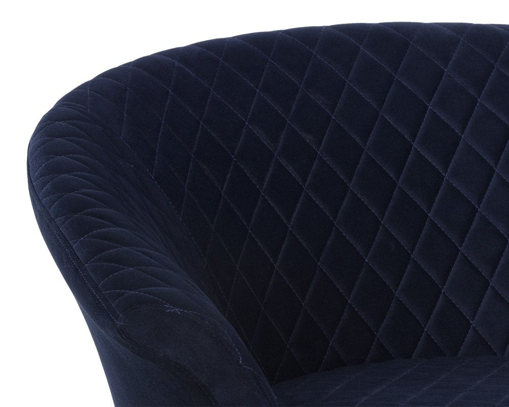 Sunpan Carine Swivel Lounge Chair Quilted Abbington Navy