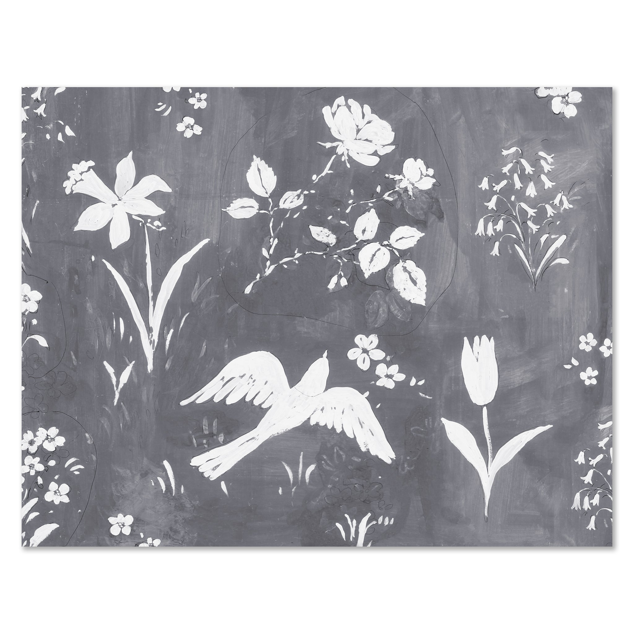 Paule Marrot Flower Garden Gris Art, Grey