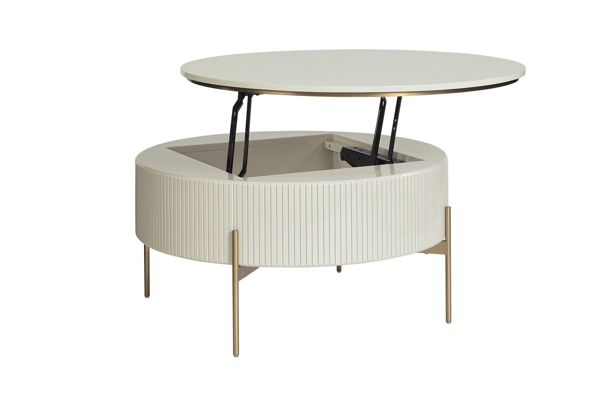 Sunpan Paloma Lift Top Coffee Table High Gloss Cream