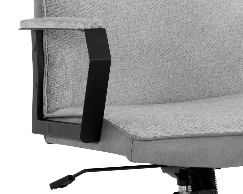 Sunpan Swanson Office Chair Polo Club Stone / Bravo Metal