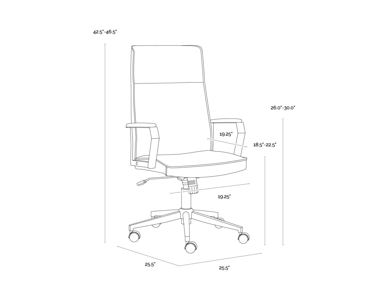 Sunpan Swanson Office Chair Polo Club Stone / Bravo Metal