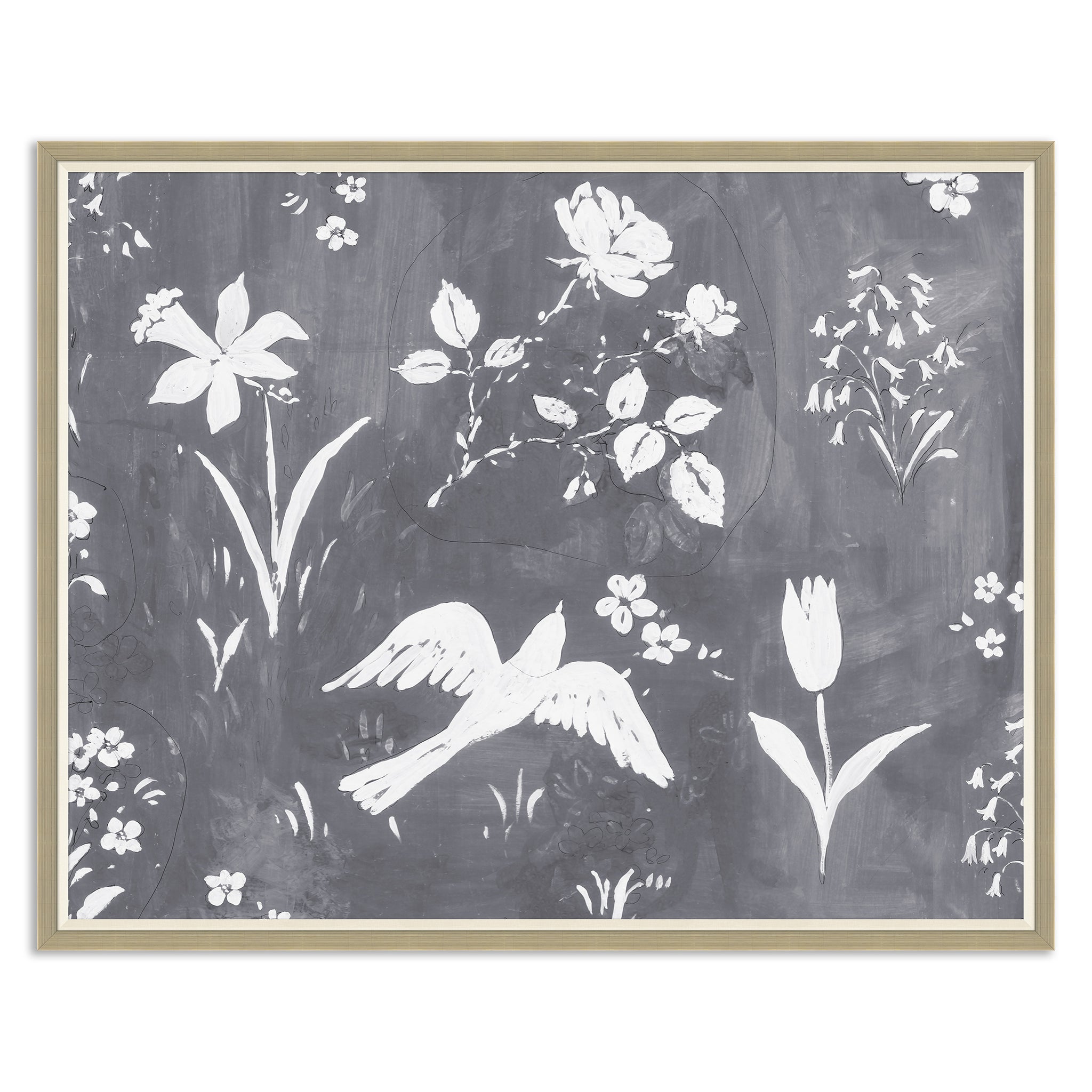 Paule Marrot Flower Garden Gris Art, Grey