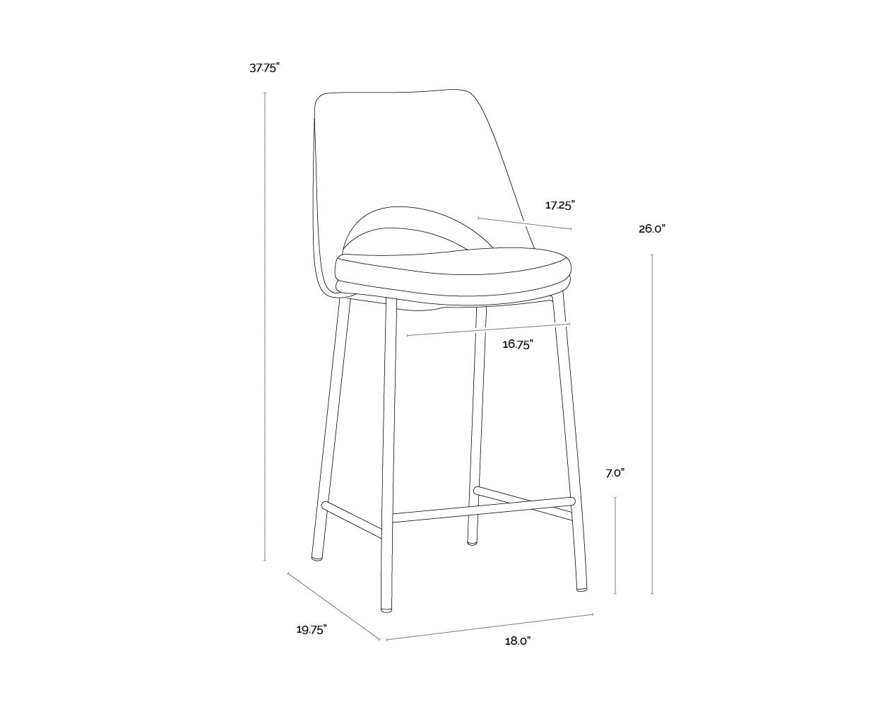 Sunpan Radella Counter Stool