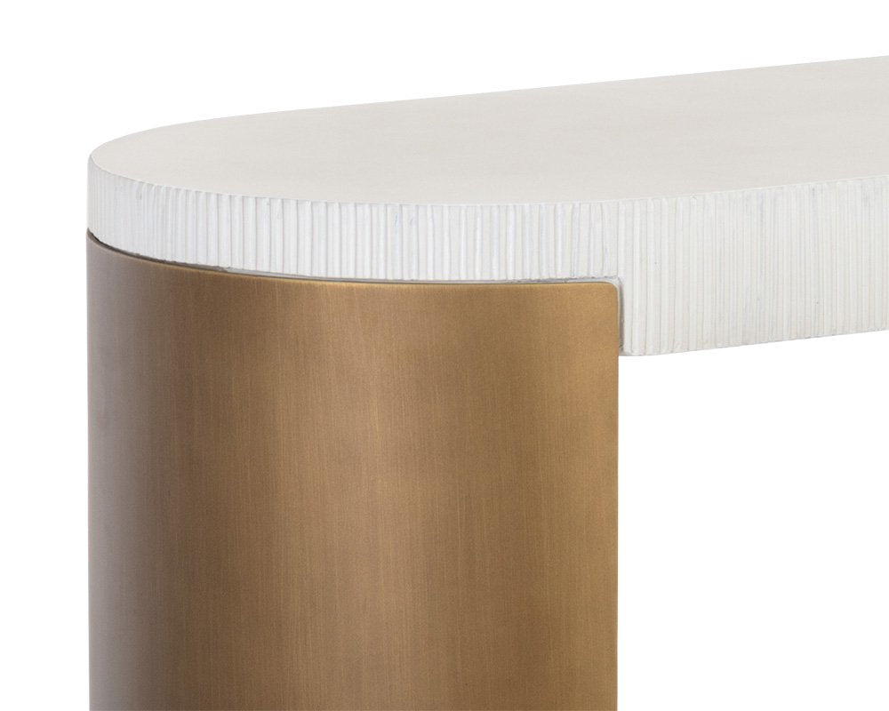 Sunpan Cavette Console Table White