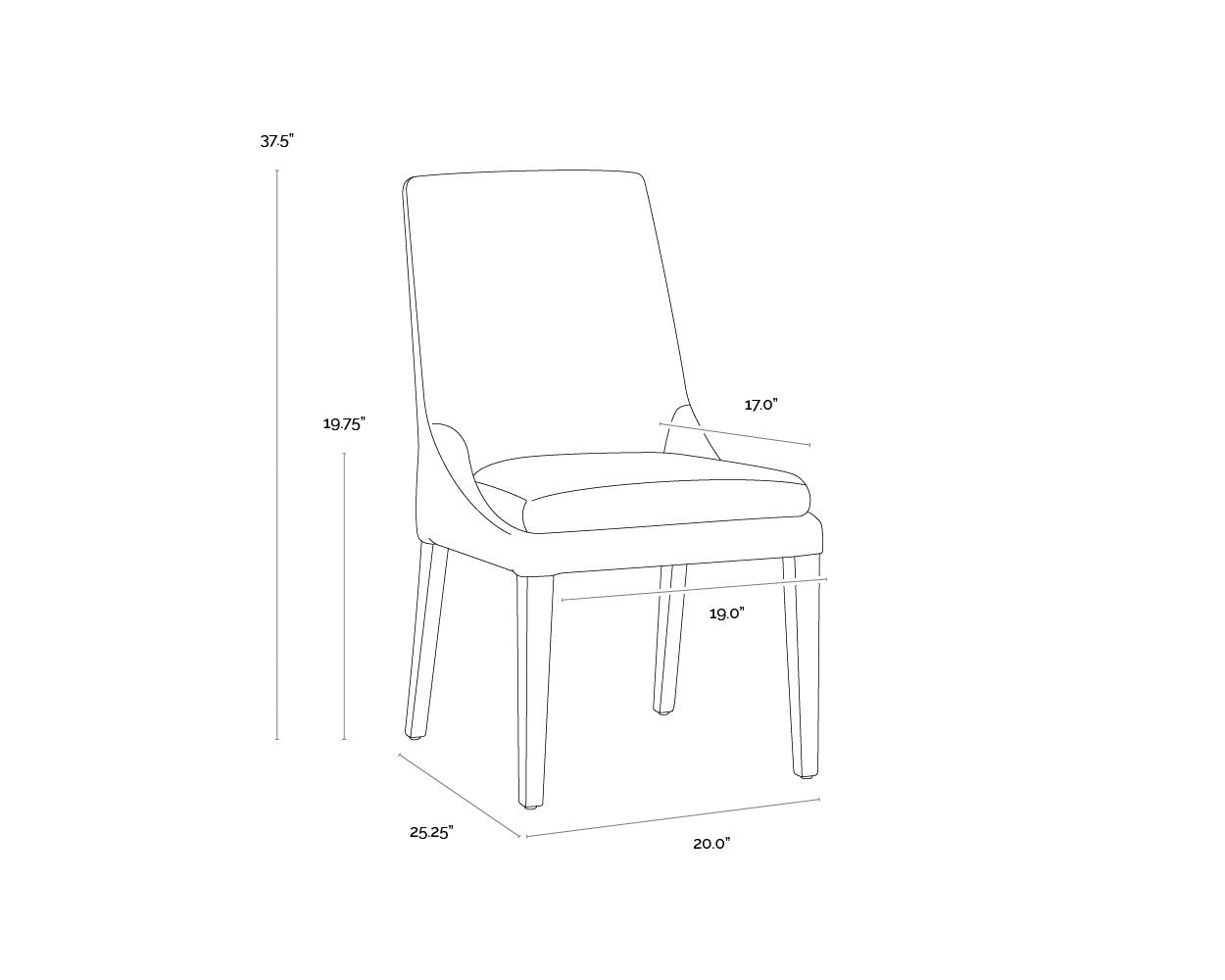Sunpan Rosine Dining Chair Effie Flax Set Of 2