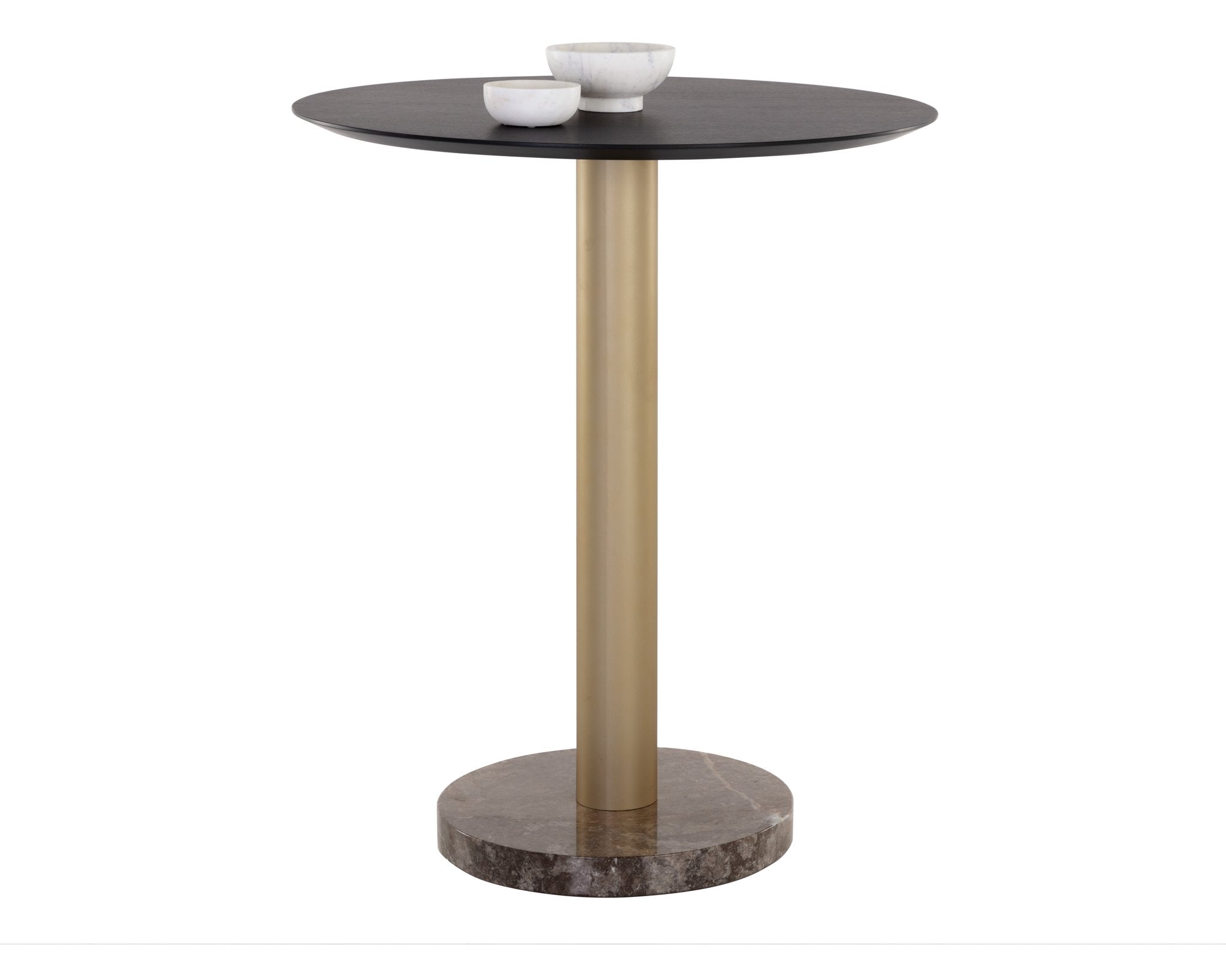 Sunpan Monaco Bar Table Gold Grey Marble / Charcoal Grey