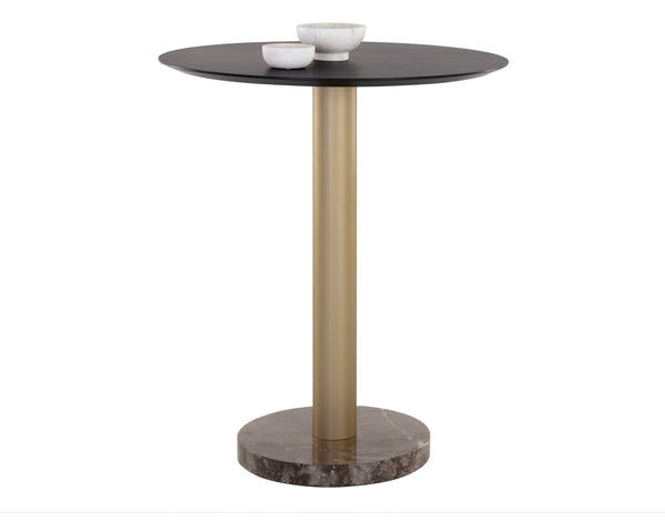 Sunpan Monaco Bar Table Gold Grey Marble / Charcoal Grey