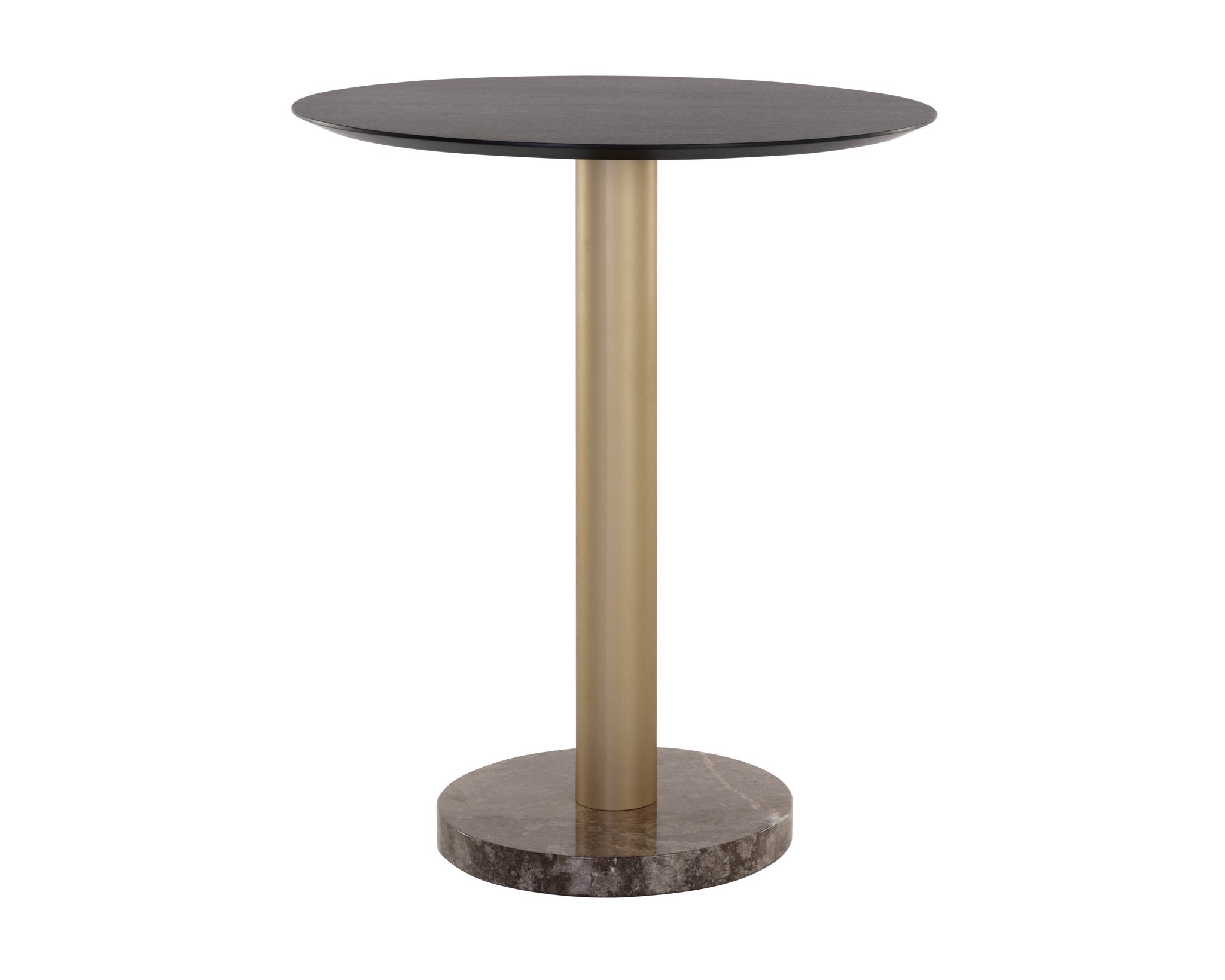 Sunpan Monaco Bar Table Gold Grey Marble / Charcoal Grey